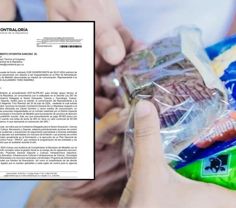 Contraloría auditará al PAE de Medellín por presuntos sobrecostos