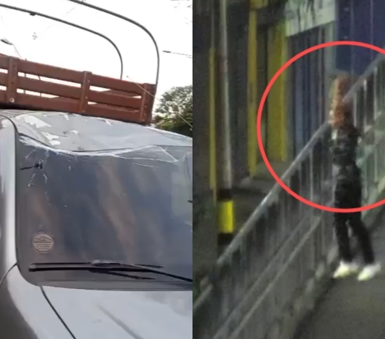capturaron al responsable de lanzar una gran roca a un carro en movimiento desde un puente en Medellín