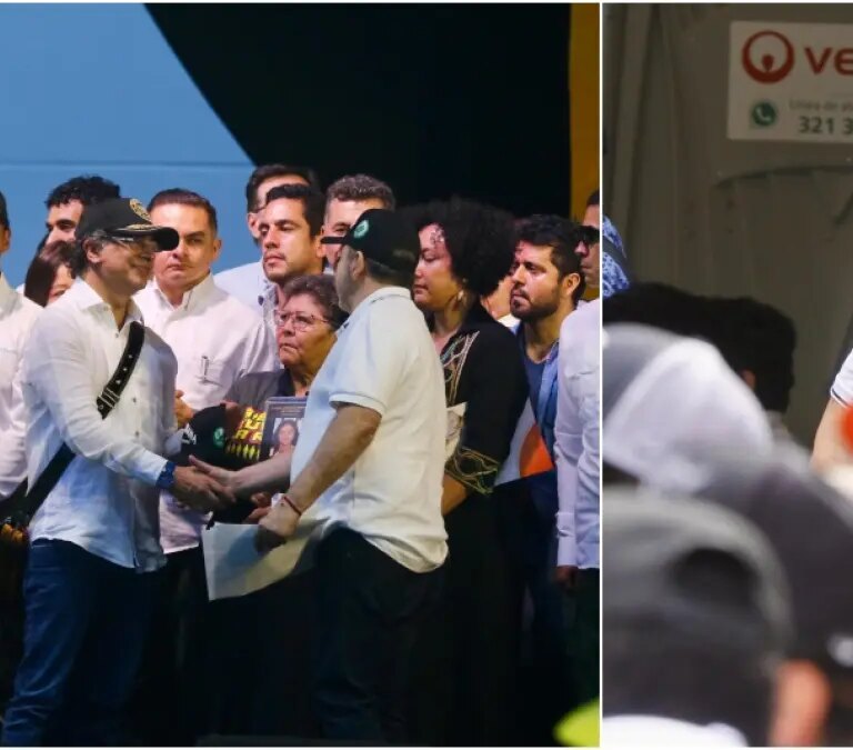Así fue la aparición de cabecillas miembros de la mesa de paz de Itagüí en visita del presidente Petro a Medellín